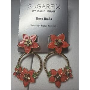 SugarFix by BaubleBar Best Buds For that Floral Feeling Earrings - Flowers - NEW